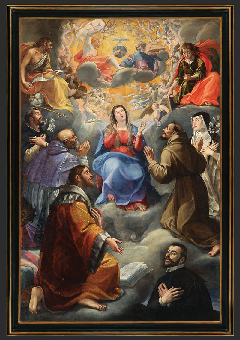 Szűz Mária Szentháromsággal, szentekkel és donátorral