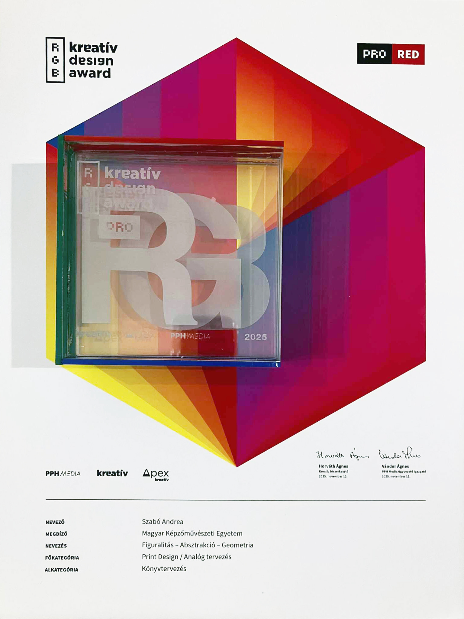 Szabó Andrea RED-díjat nyert az RGB designversenyen
